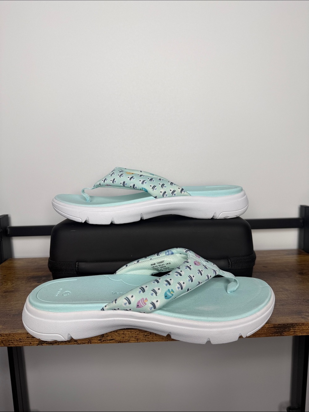 Vera Bradley Light Blue Fish Printed Flip-Flop Sandals Size 10